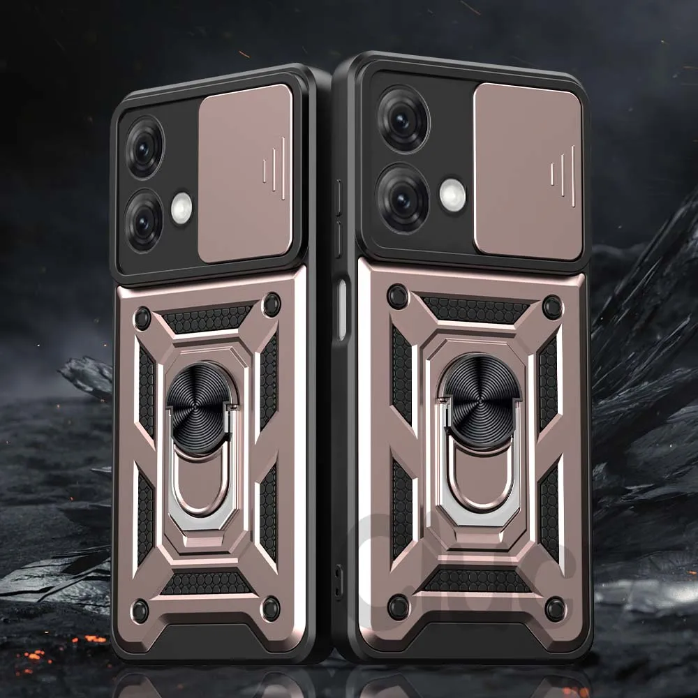 For Motorola Mote G84 G54 G34 G14 G53 G62 G42 G10 G20 G30 E22i E20 E30 E40 Case Slide Camera Shockproof Armor Protect Cover