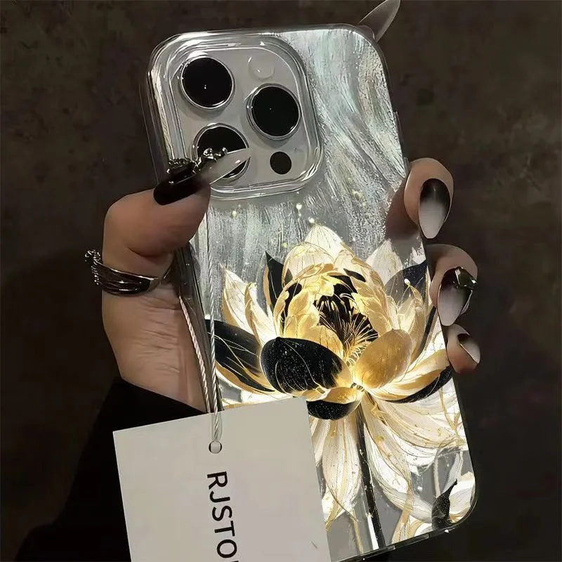 Pink Peony Lotus Phone Case for Xiaomi Redmi Note 14 13 12 12S 11 10C 13C 14C 10 S Pro Plus 4G 5G Feather Chiffon Texture Cover