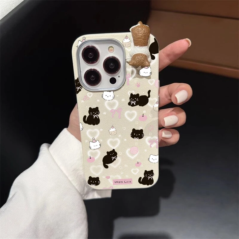 Pretty Love Kitten 3D DIY Doll Soft Case For Redmi A3 9T 12C 9 13 13C 14C 12 10A 9C POCO X3 X6 M3 Pro Note 13 Pro 10 11 12 Pro