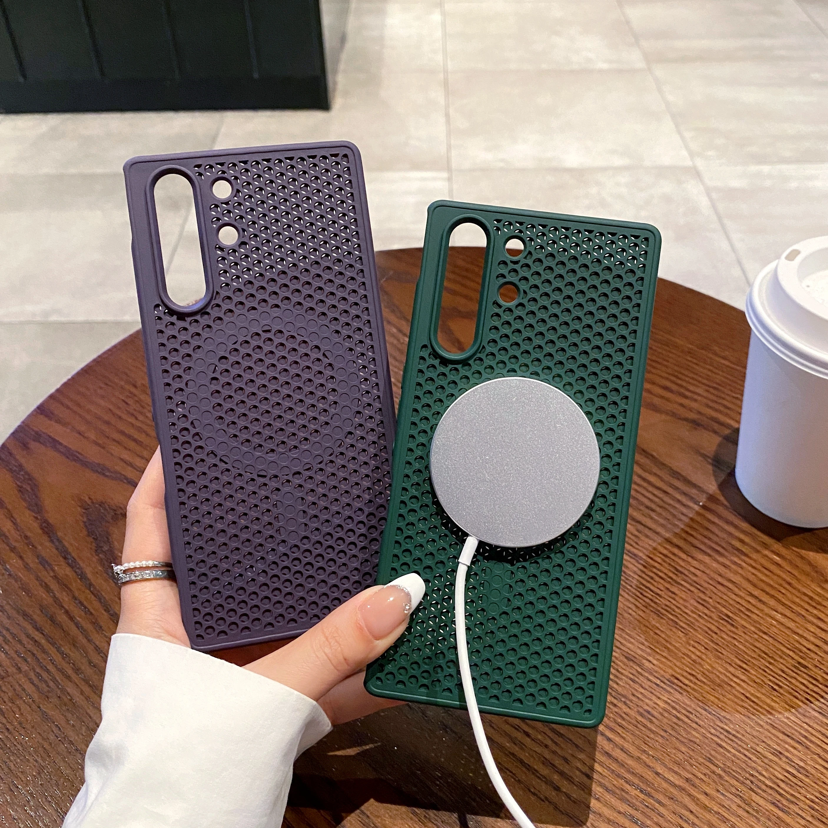 Honeycomb Grid Mesh Cooling Silicone Magsafe Case Cover ZTE Nubia RedMagic 10S Pro+ Heat Dissipation Shell Nubia RedMagic 10 Pro