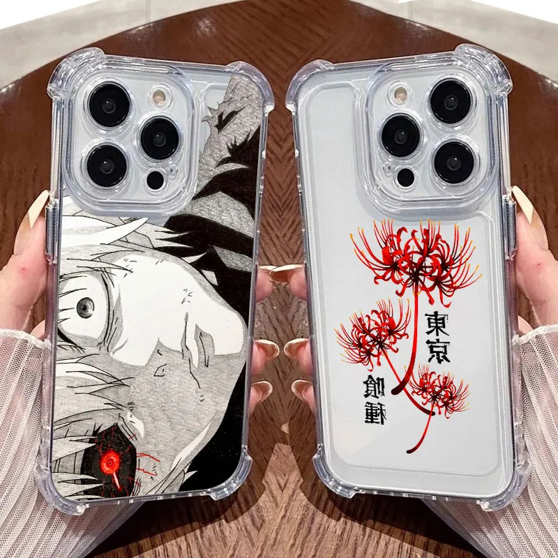 Tokyos Anime Ghouls Hot Phone Case Clear For iPhone 17 16 14 15 11 12 13 Pro Max 16E 16 Plus 17Air Soft Shockproof Silicon Cover