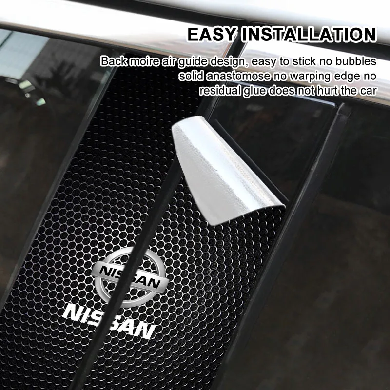 Car Emblem Center Pillar Sticker Auto Door Decorative Stickers For Nissan Tiida Sylphy Teana X Trail T30 T32 Almera Qashqai J10