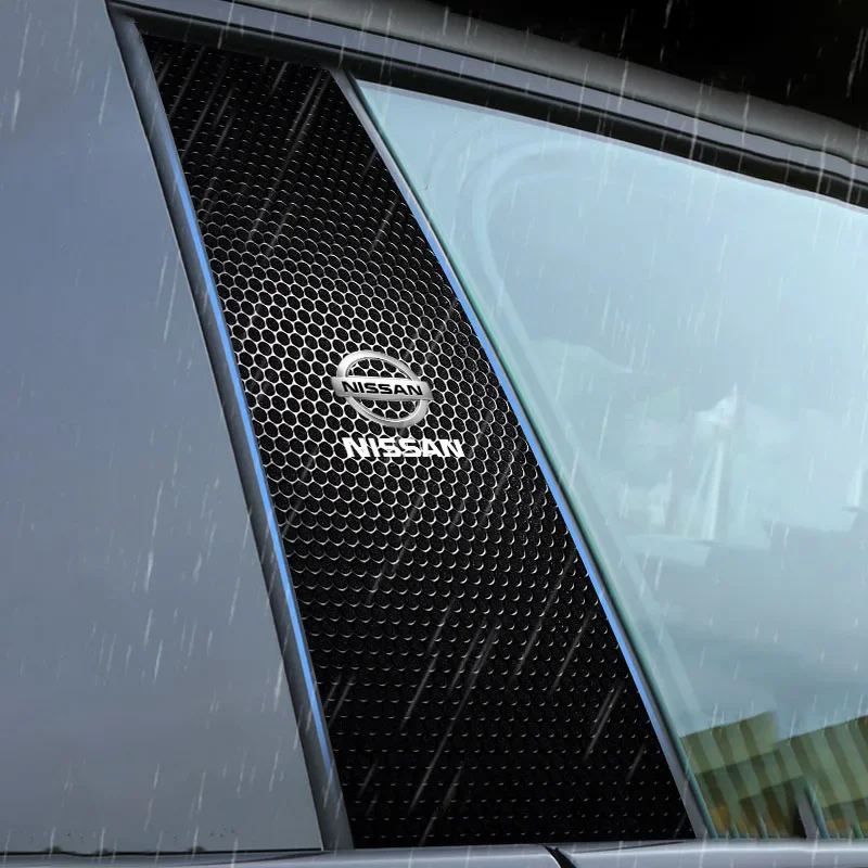 Car Emblem Center Pillar Sticker Auto Door Decorative Stickers For Nissan Tiida Sylphy Teana X Trail T30 T32 Almera Qashqai J10