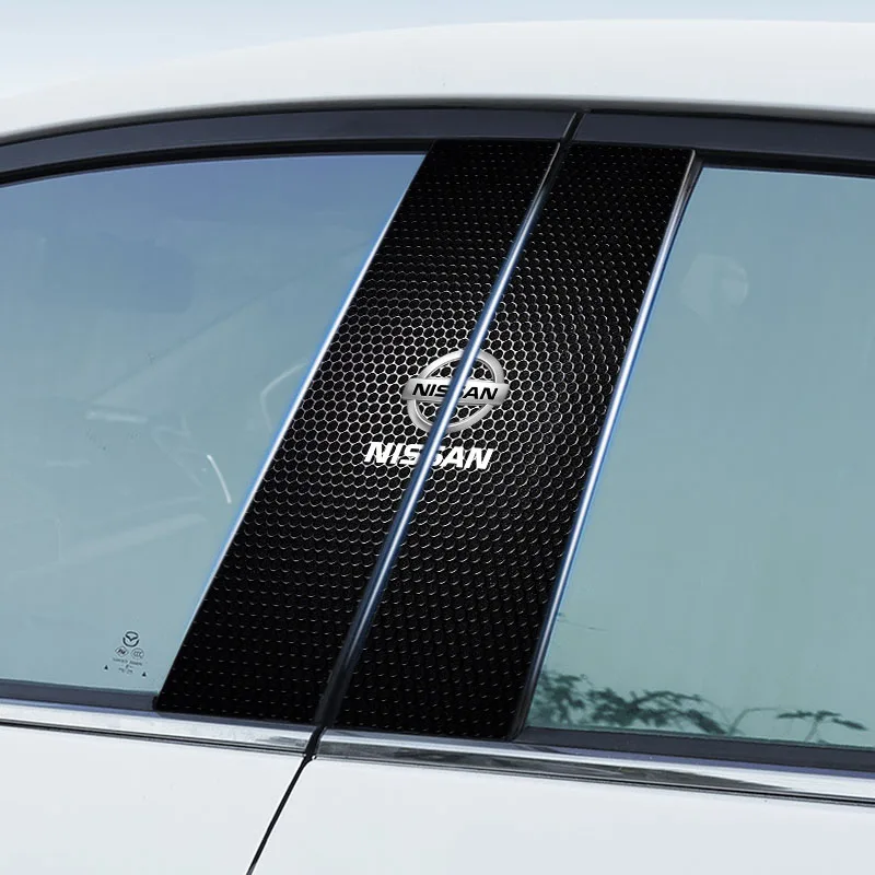Car Emblem Center Pillar Sticker Auto Door Decorative Stickers For Nissan Tiida Sylphy Teana X Trail T30 T32 Almera Qashqai J10