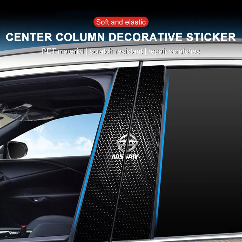 Car Emblem Center Pillar Sticker Auto Door Decorative Stickers For Nissan Tiida Sylphy Teana X Trail T30 T32 Almera Qashqai J10