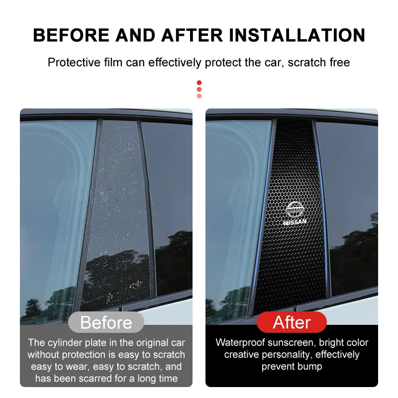 Car Emblem Center Pillar Sticker Auto Door Decorative Stickers For Nissan Tiida Sylphy Teana X Trail T30 T32 Almera Qashqai J10