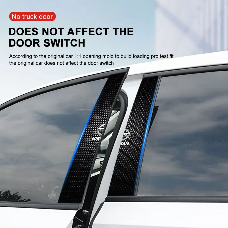 Car Emblem Center Pillar Sticker Auto Door Decorative Stickers For Nissan Tiida Sylphy Teana X Trail T30 T32 Almera Qashqai J10
