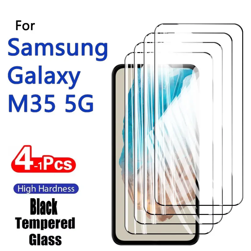 1-4PCS Screen Protector For Galaxy M35 5G Samsung Tempered Glass Crystal 9H High Aluminum Anti Scratch Case Friendly Fingerprint