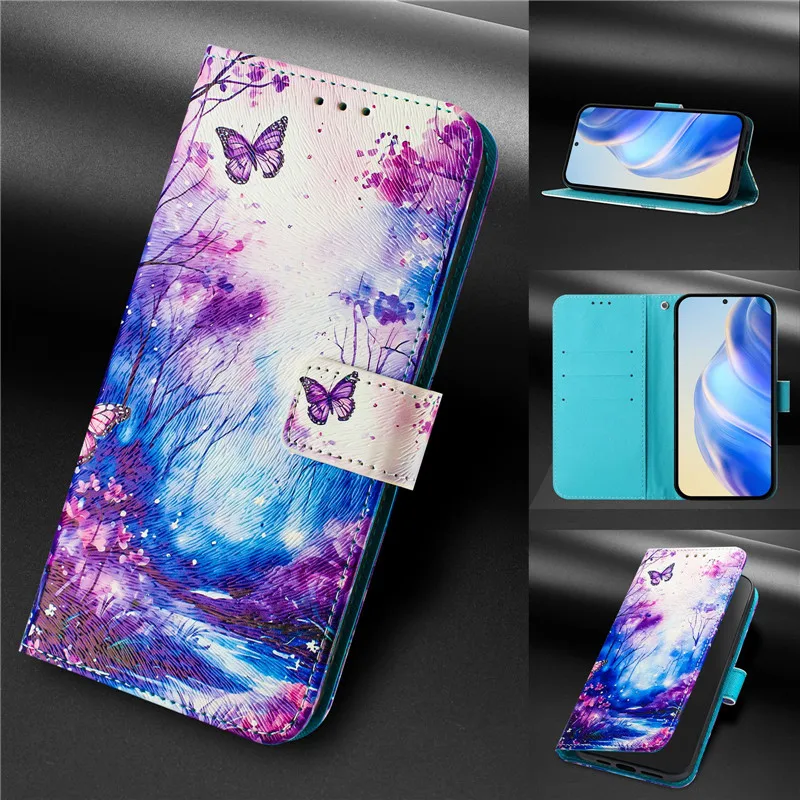Retro Flower Design Wallet Leather Case For OPPO Reno13 F FS Reno 13F 4G 13 Pro 5G Reno13F Coque Magnetic Flip Cover Phone Bags