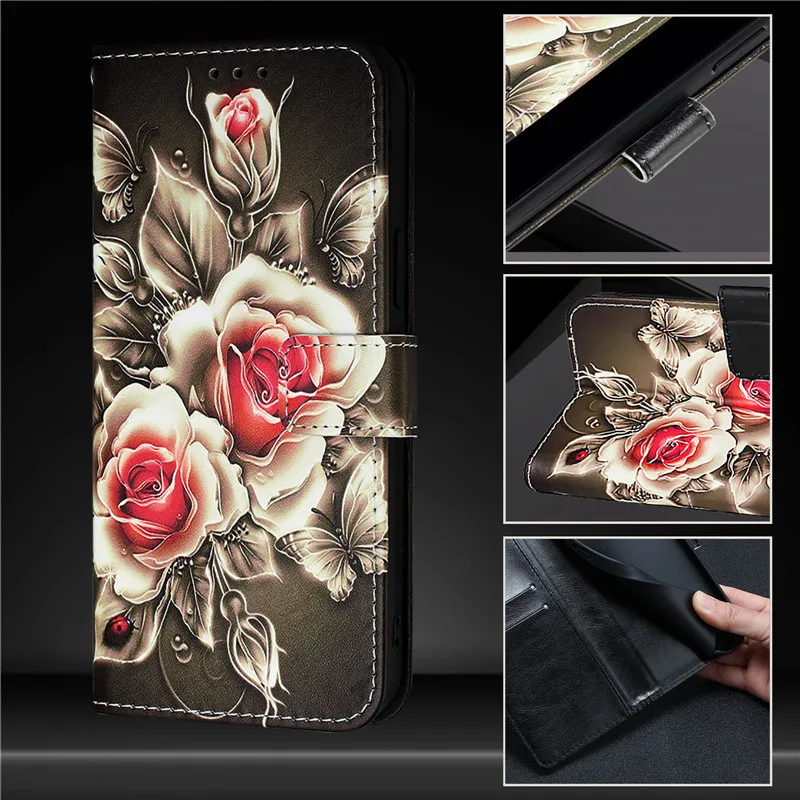 Retro Flower Design Wallet Leather Case For OPPO Reno13 F FS Reno 13F 4G 13 Pro 5G Reno13F Coque Magnetic Flip Cover Phone Bags