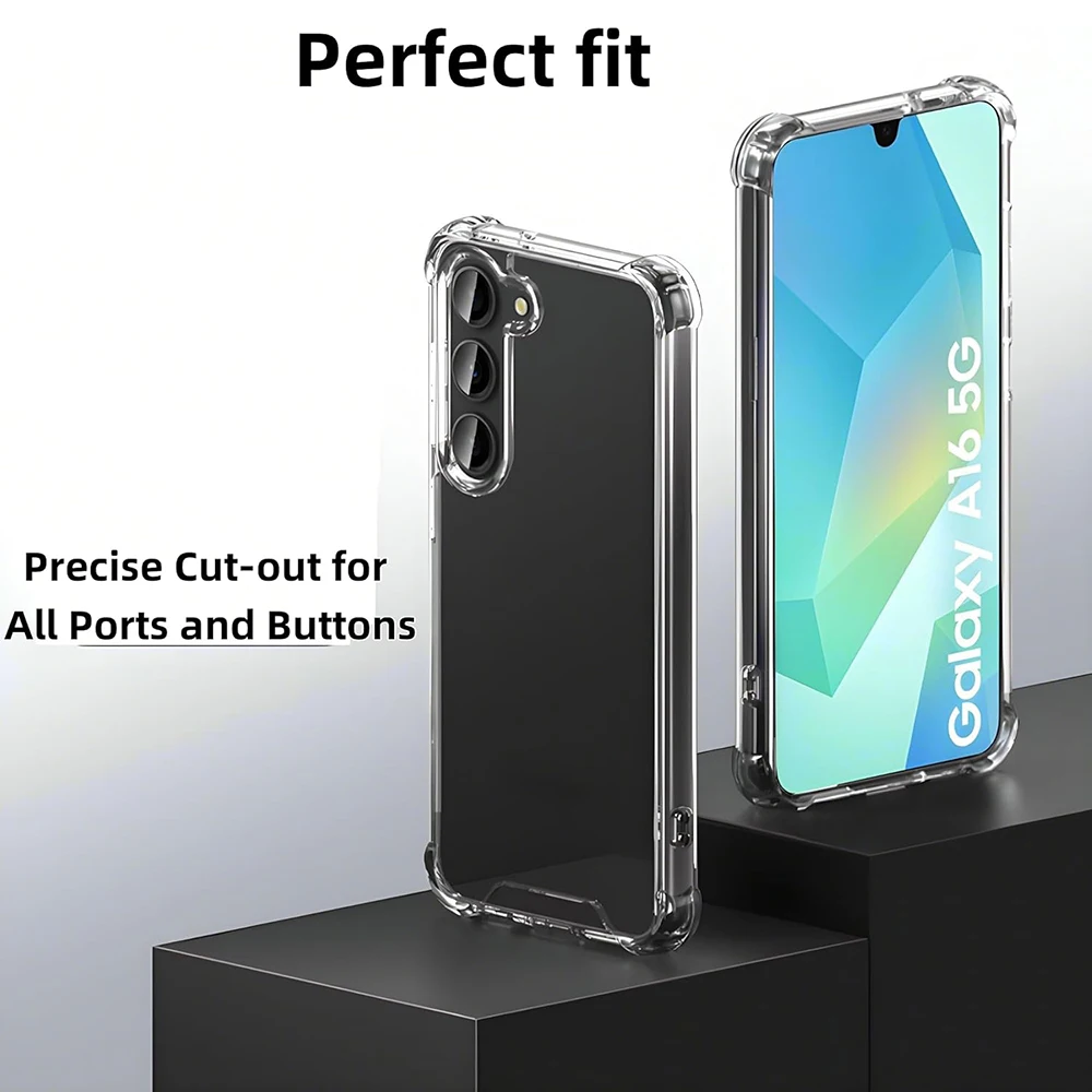 Acrylic Hybrid Hard Back Cover Case For Samsung Galaxy A17 A07 A56 A36 A16 A55 A35 A15 A54 A14 4g 5g Clear Shockproof Soft Shell