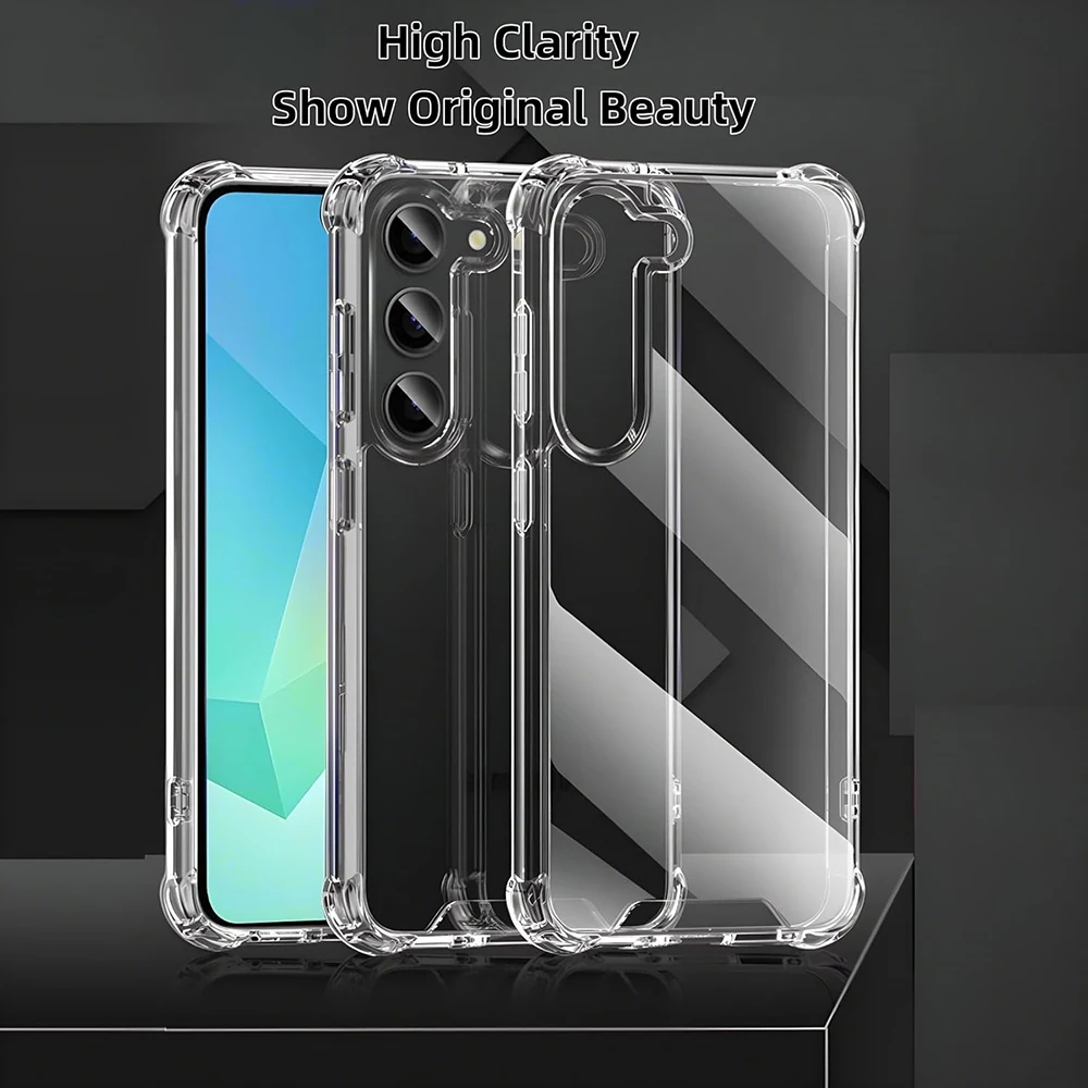 Acrylic Hybrid Hard Back Cover Case For Samsung Galaxy A17 A07 A56 A36 A16 A55 A35 A15 A54 A14 4g 5g Clear Shockproof Soft Shell