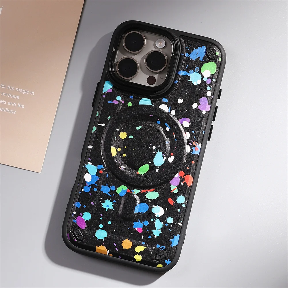 Camouflage Military Grade Defender Magnetic Case for iPhone 17 Pro Max/16 Plus/15/14/13/12/11 Hybrid Camping Cover