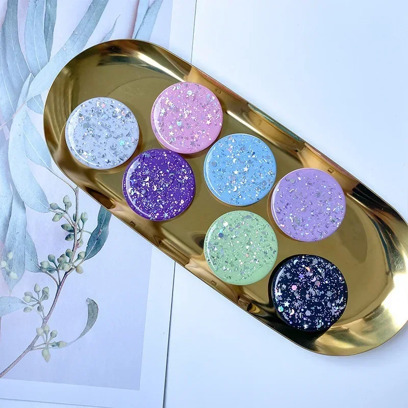 Pop Grip 3D Finger Phone Holder Grips Tok Sockets Starry Sky Glitter Drop Glue Mobile Phone and Tablet Universal Lazy Holder