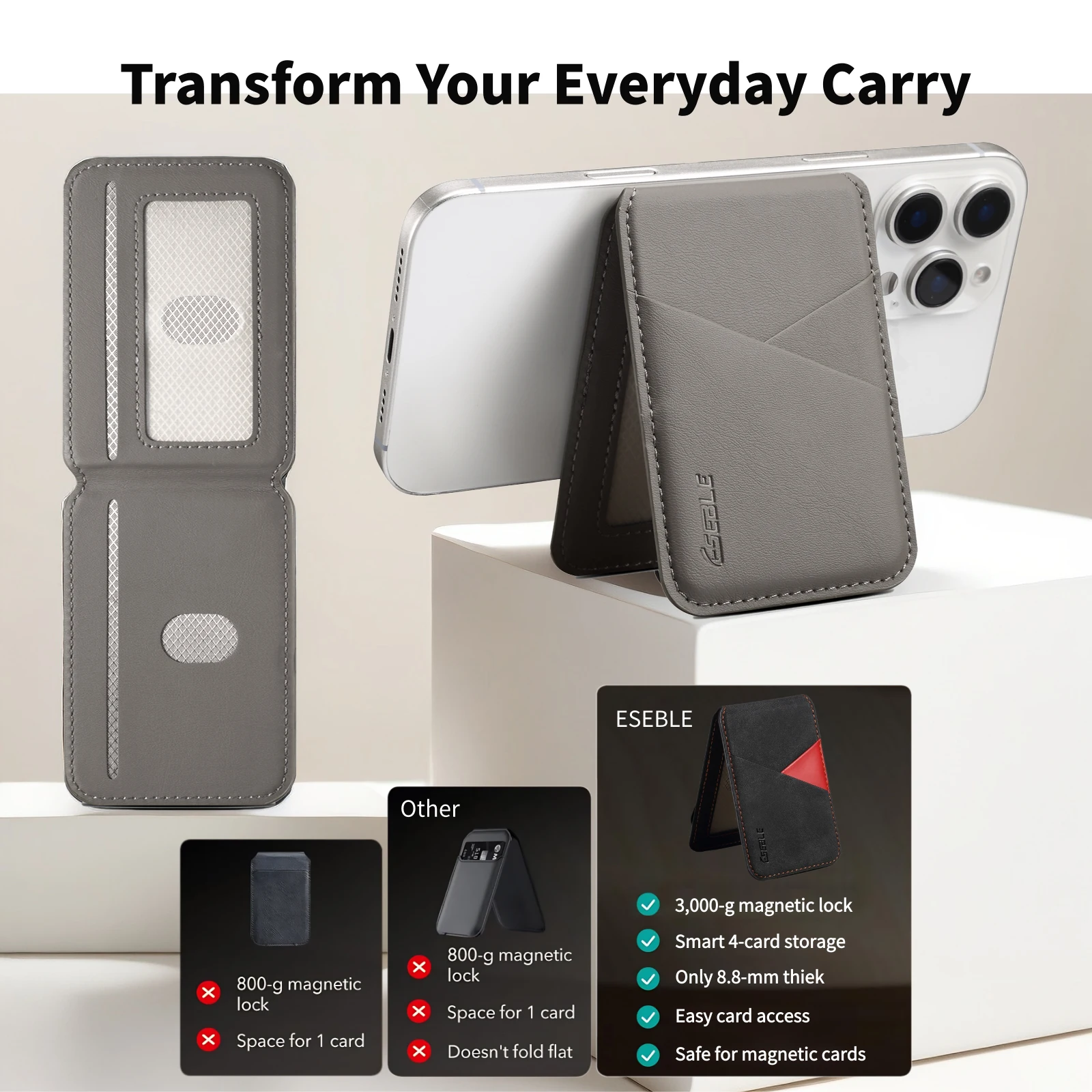 Detachable Leather Wallet Magnetic Phone Holder For Magsafe iPhone 17 Air 16 15 14 Plus 13 12 Pro Max Stand Bank ID Card Cover