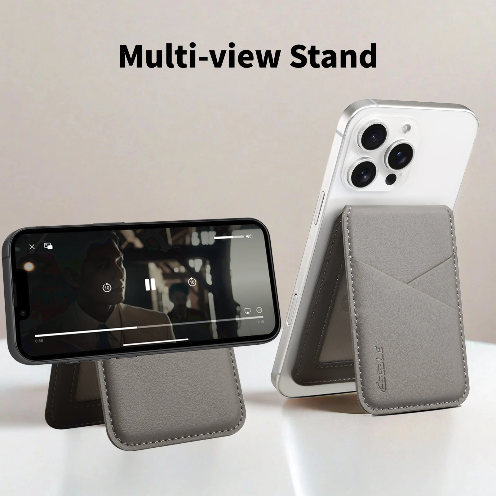 Detachable Leather Wallet Magnetic Phone Holder For Magsafe iPhone 17 Air 16 15 14 Plus 13 12 Pro Max Stand Bank ID Card Cover
