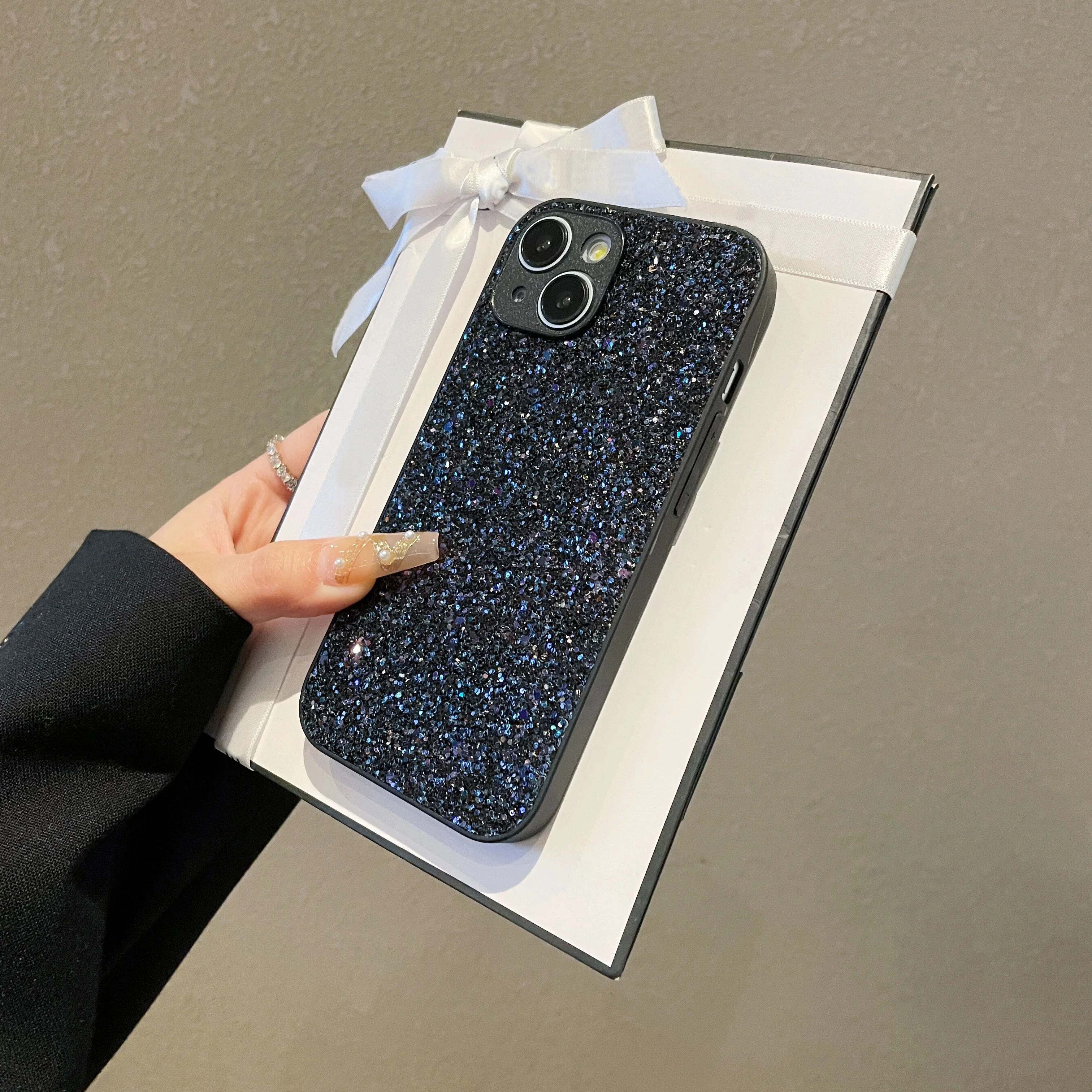Luxurious Shiny Diamond Rhinestone Glitter for iPhone 17 16 15 14 13 12 11 Pro Max Plus XR 17Air 16E Cover Protective Shell