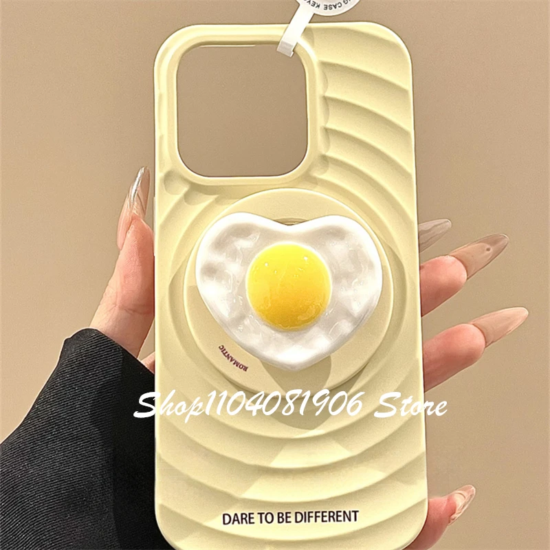 Korean Cute 3D Egg Noodles Magnetic Holder Phone Griptok Grip Tok Stand Support For iPhone 16 For Magsafe Accessories Smart Tok