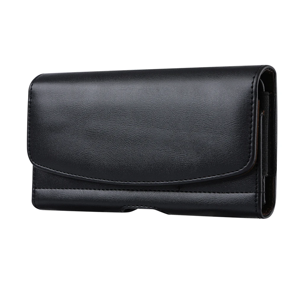 Universal Leather Phone Holster Belt Clip Case For iPhone 16 15 14 13 Pro Max Samsung S24 S23 Huawei Xiaomi Men Waist Bag Cover