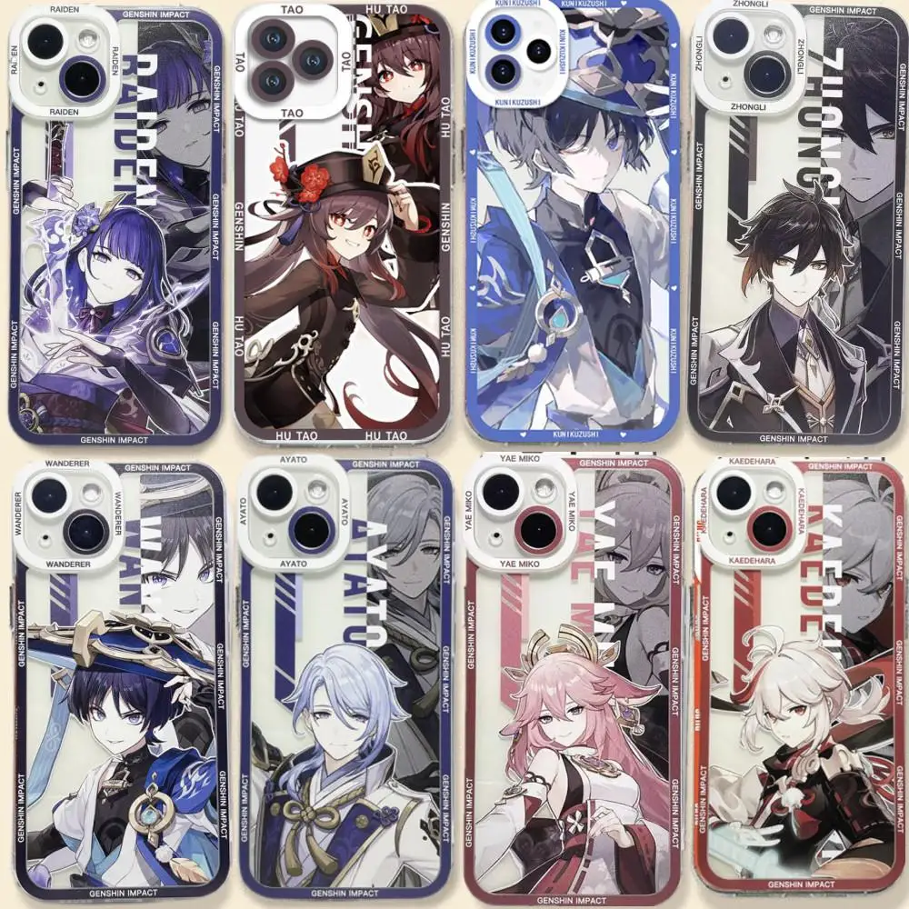 Case for Iphone 17 16 15 Pro Max 11 12 13 14 Pro Max 16e 17 Air 17Pro 16 Plus 13 Mini 16Pro Cover Wanderer Hu Tao Genshin Impact