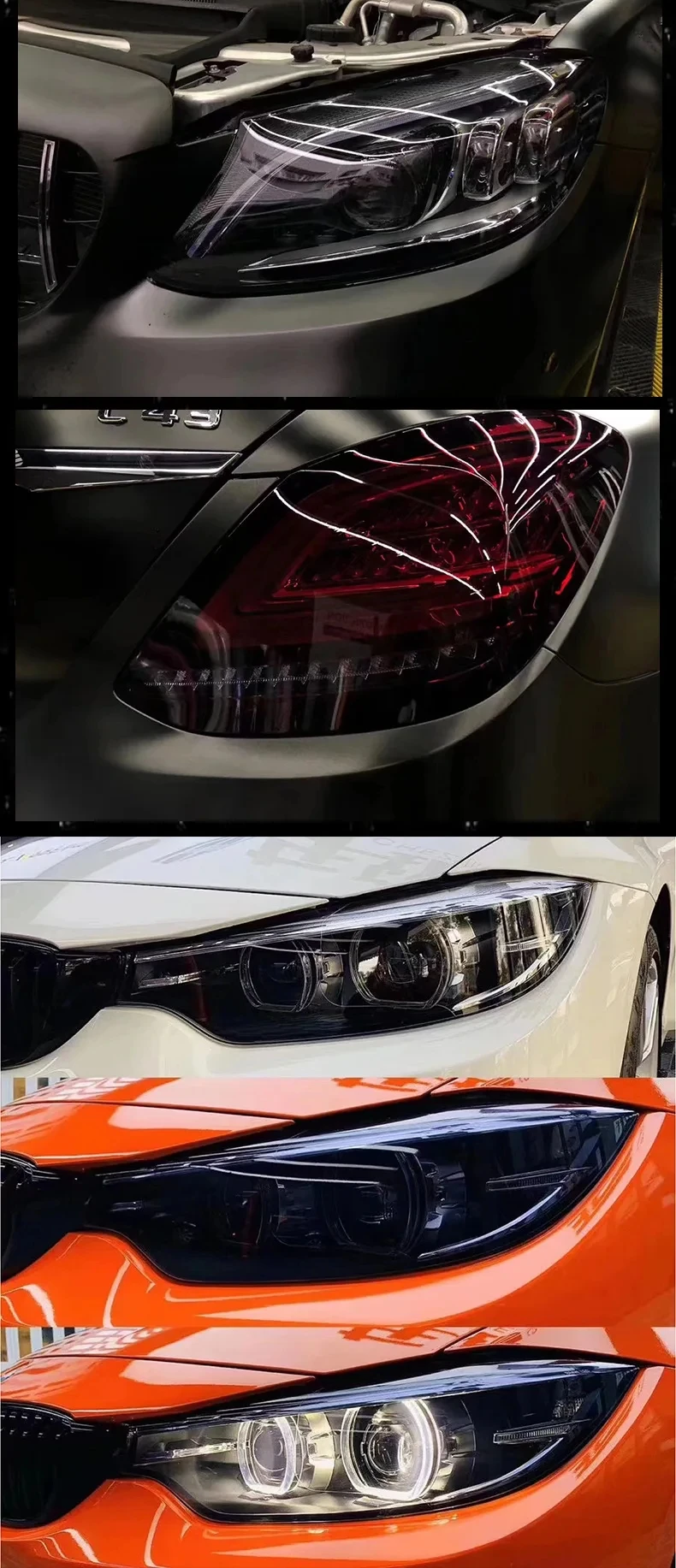 1/2/3/15M Ppf Self-healing TPU Car Headlight Anti Scratches Wrap Film Protective Car Taillights Film