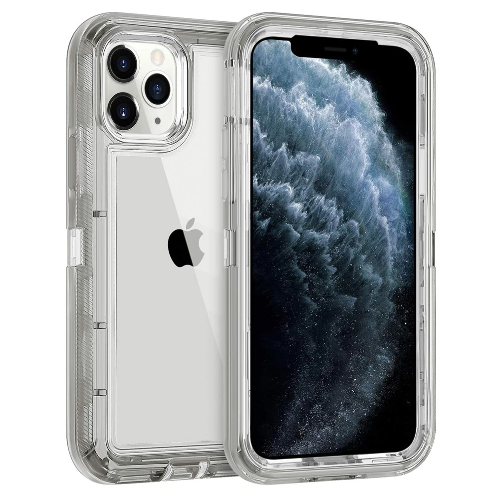 Military Level Heavy Duty Hard Case For iPhone 15 13 11 14 16Pro Max MINI XR XSMAX SE 6 7 8Plus 3IN1Transparent Shockproof Cases