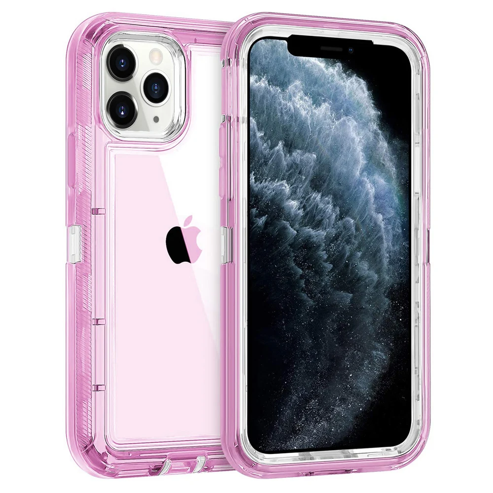 Military Level Heavy Duty Hard Case For iPhone 15 13 11 14 16Pro Max MINI XR XSMAX SE 6 7 8Plus 3IN1Transparent Shockproof Cases