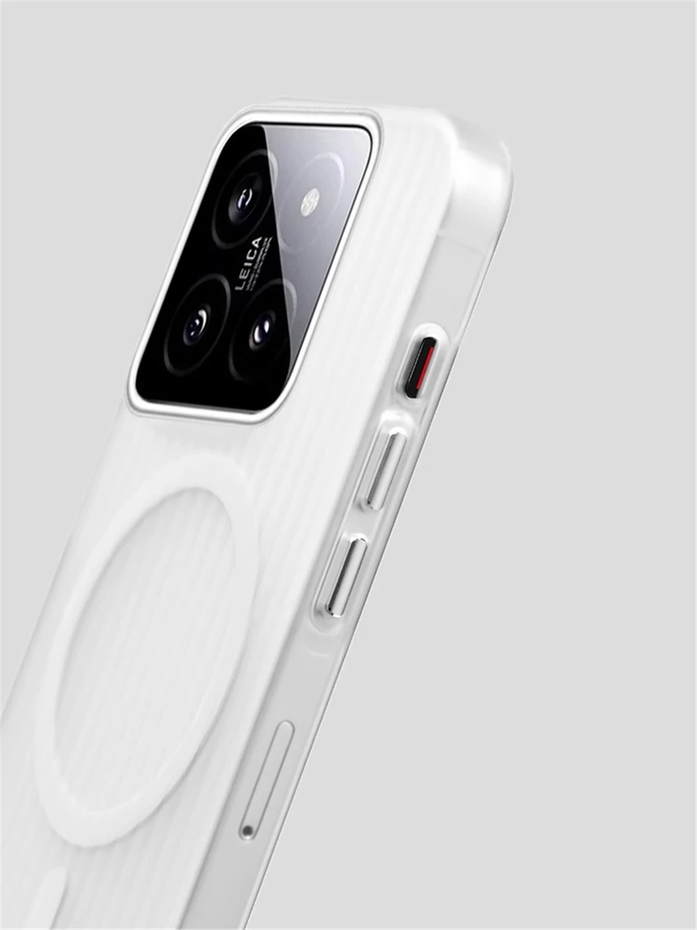 Matte Clear Corrugated Phone Case For Magsafe Xiaomi 15 14 13T 13 Pro Poco F5 F6 Pro Wireless Charging Magnetic Cover