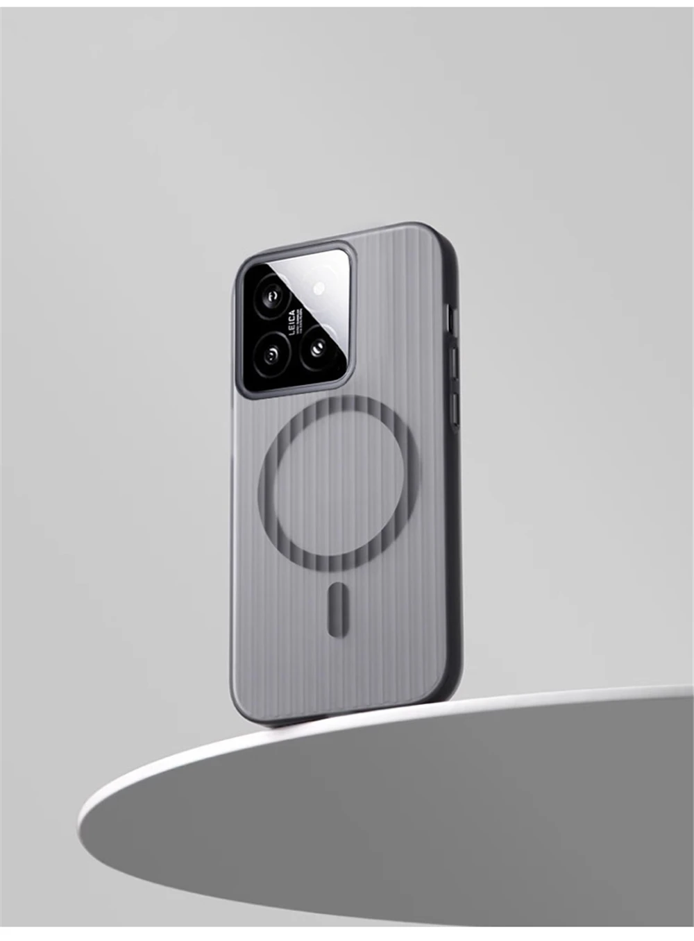 Matte Clear Corrugated Phone Case For Magsafe Xiaomi 15 14 13T 13 Pro Poco F5 F6 Pro Wireless Charging Magnetic Cover