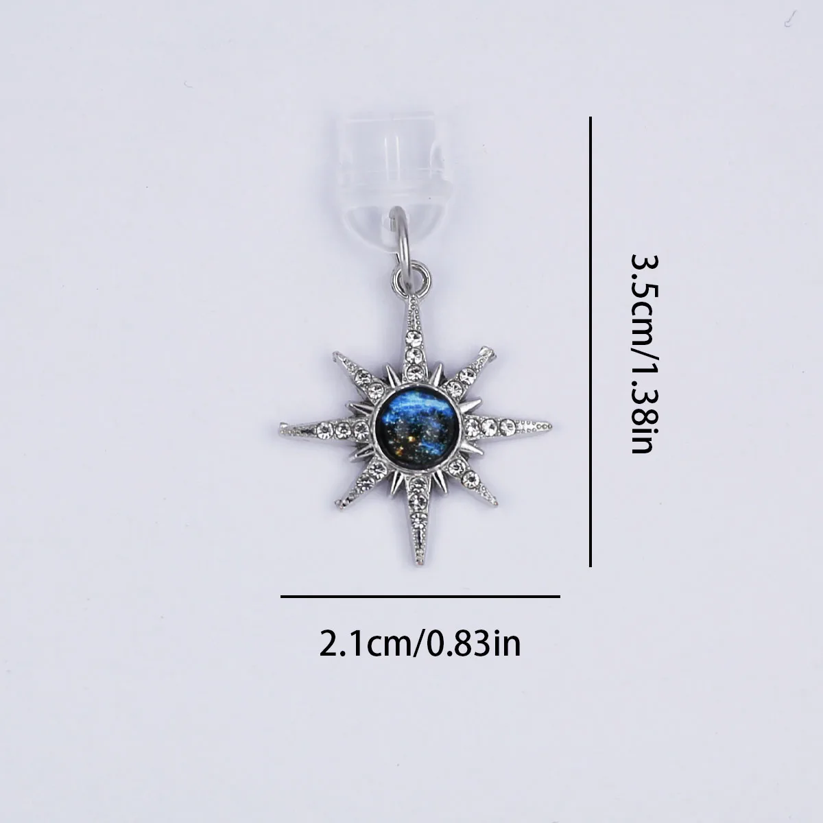 Blue Planet Moon And Star Shaped Mobile Phone Dust Plug Pendant Hanging Decoration Accessories For Iphone Type-c Port Lanyard