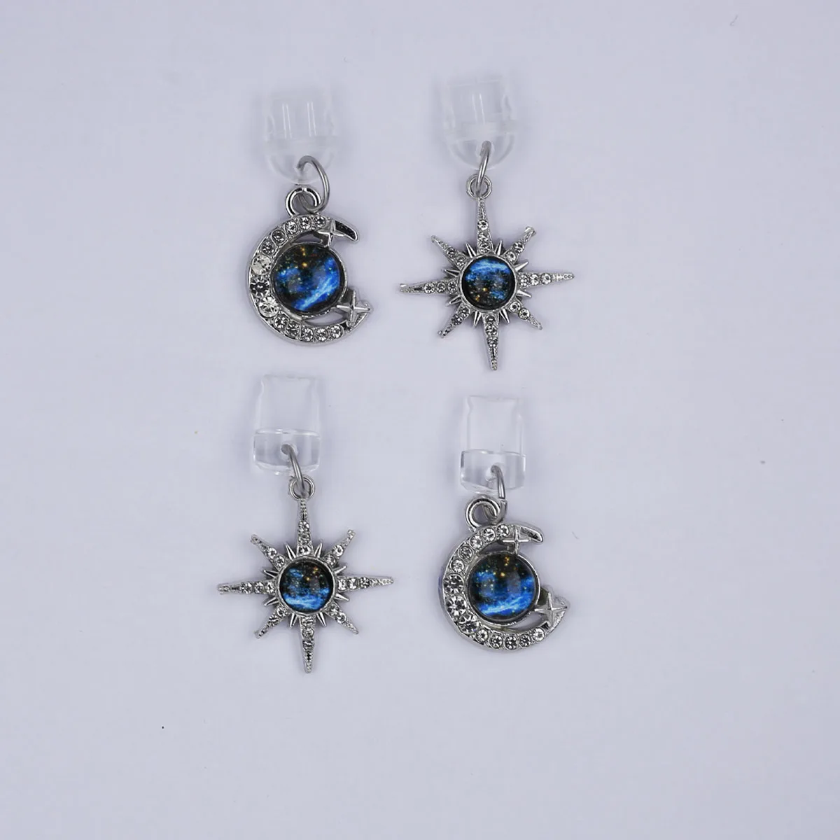 Blue Planet Moon And Star Shaped Mobile Phone Dust Plug Pendant Hanging Decoration Accessories For Iphone Type-c Port Lanyard