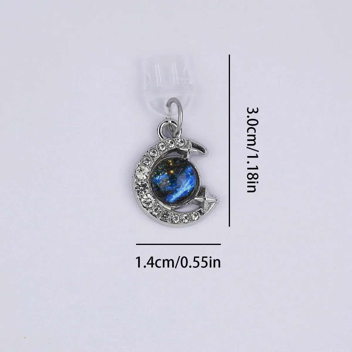 Blue Planet Moon And Star Shaped Mobile Phone Dust Plug Pendant Hanging Decoration Accessories For Iphone Type-c Port Lanyard
