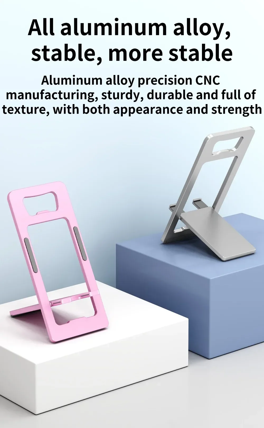 Aluminum Desk Mobile Phone Holder For iPhone Pro/Max/Mini Metal Adjustable Desktop Tablet Stand