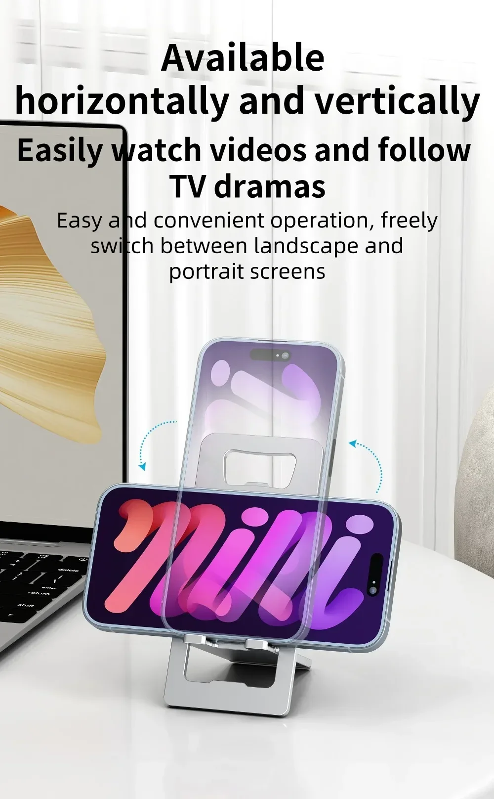 Aluminum Desk Mobile Phone Holder For iPhone Pro/Max/Mini Metal Adjustable Desktop Tablet Stand