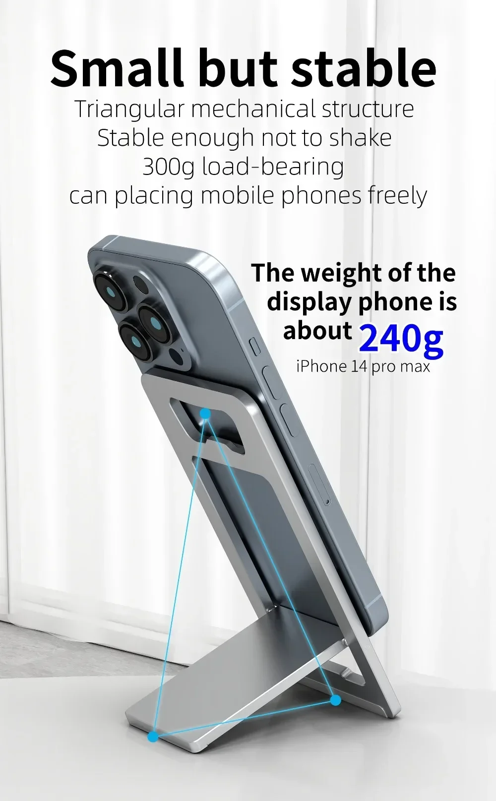 Aluminum Desk Mobile Phone Holder For iPhone Pro/Max/Mini Metal Adjustable Desktop Tablet Stand