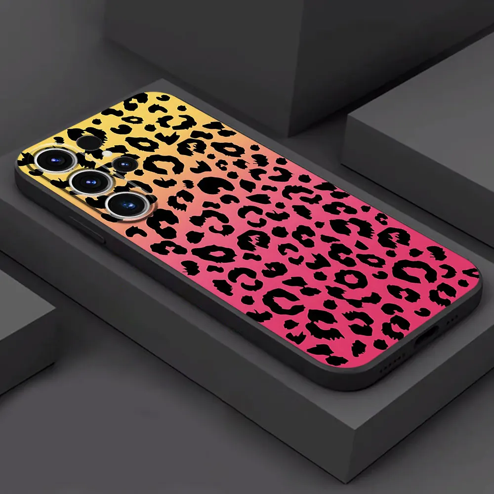 TPU Soft Case for Samsung Galaxy S21 FE S22 Plus S20 S23 Ultra S24 Ultra S21 5G S24 Plus creative leopard print Shell Cover