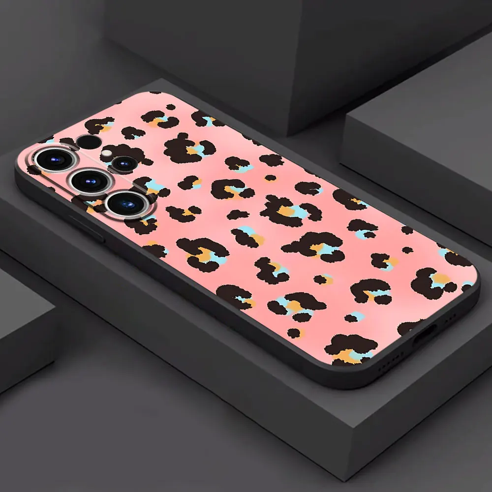 TPU Soft Case for Samsung Galaxy S21 FE S22 Plus S20 S23 Ultra S24 Ultra S21 5G S24 Plus creative leopard print Shell Cover