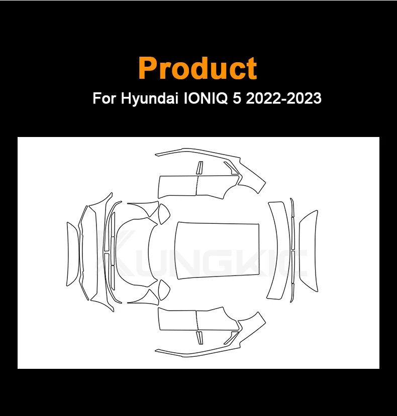TPU Original Car body Stickers Anti-collision Transparent Protective Film For Hyundai IONIQ 5 2022-23 Headlight Rearview Mirror