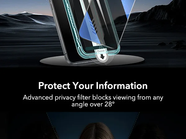 ESR 3 Pack for iPhone 14/13/13 Pro Screen Protector Anti-Peek HD Tempered Glass Screen Film For iphone 16e(SE4)