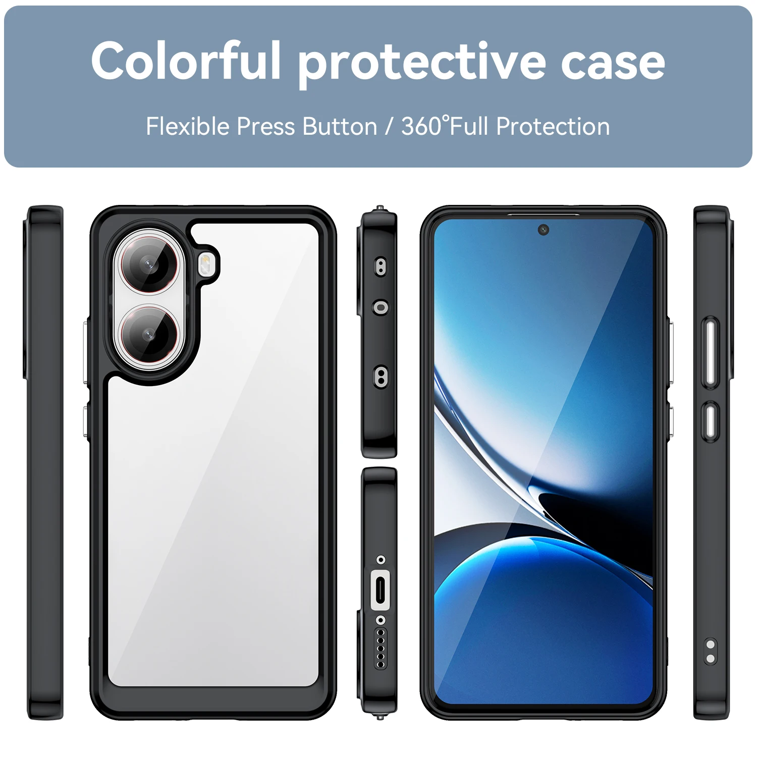 Transparent Colorful TPU Case for Xiaomi Poco X7 Pro 5G Protective Cover Clear Fundas Coque Capa