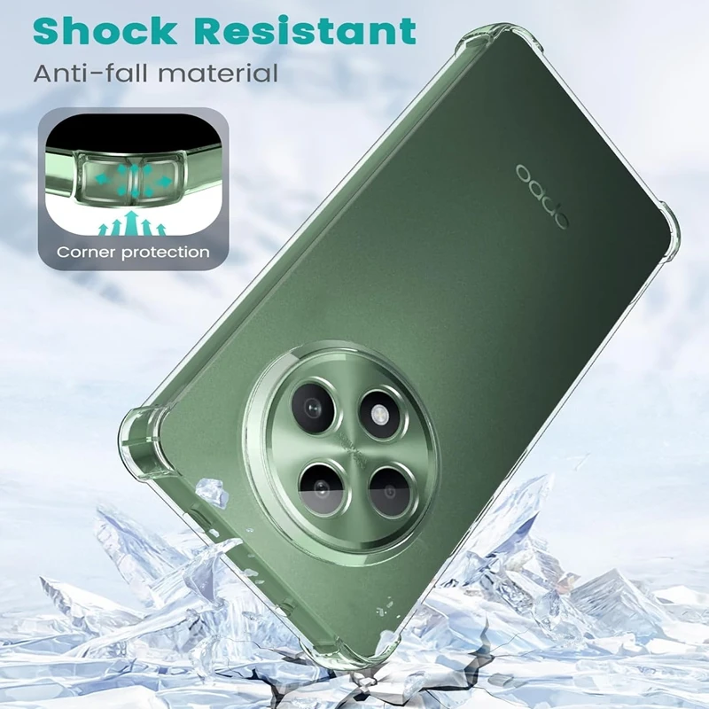 Four-Corners Shockproof TPU Case for OPPO Reno 12F 12FS 5G Reno12 F FS Protective Cover Clear Capa Fundas Coque