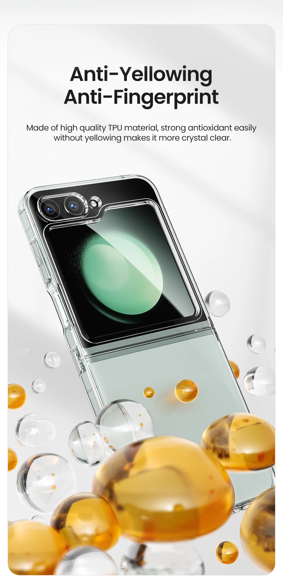 Toocki Transparent TPU Phone Case For Samsung Galaxy Z Flip 6 5 4 3 5G Phone Protector Shockproof Cover For Samsung Z Flip 6 5 4