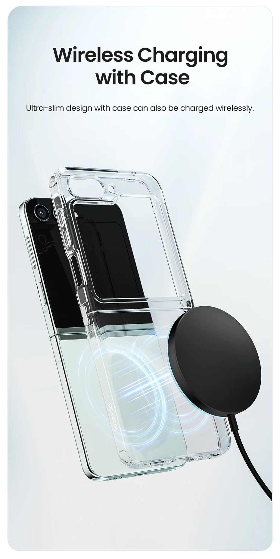 Toocki Transparent TPU Phone Case For Samsung Galaxy Z Flip 6 5 4 3 5G Phone Protector Shockproof Cover For Samsung Z Flip 6 5 4