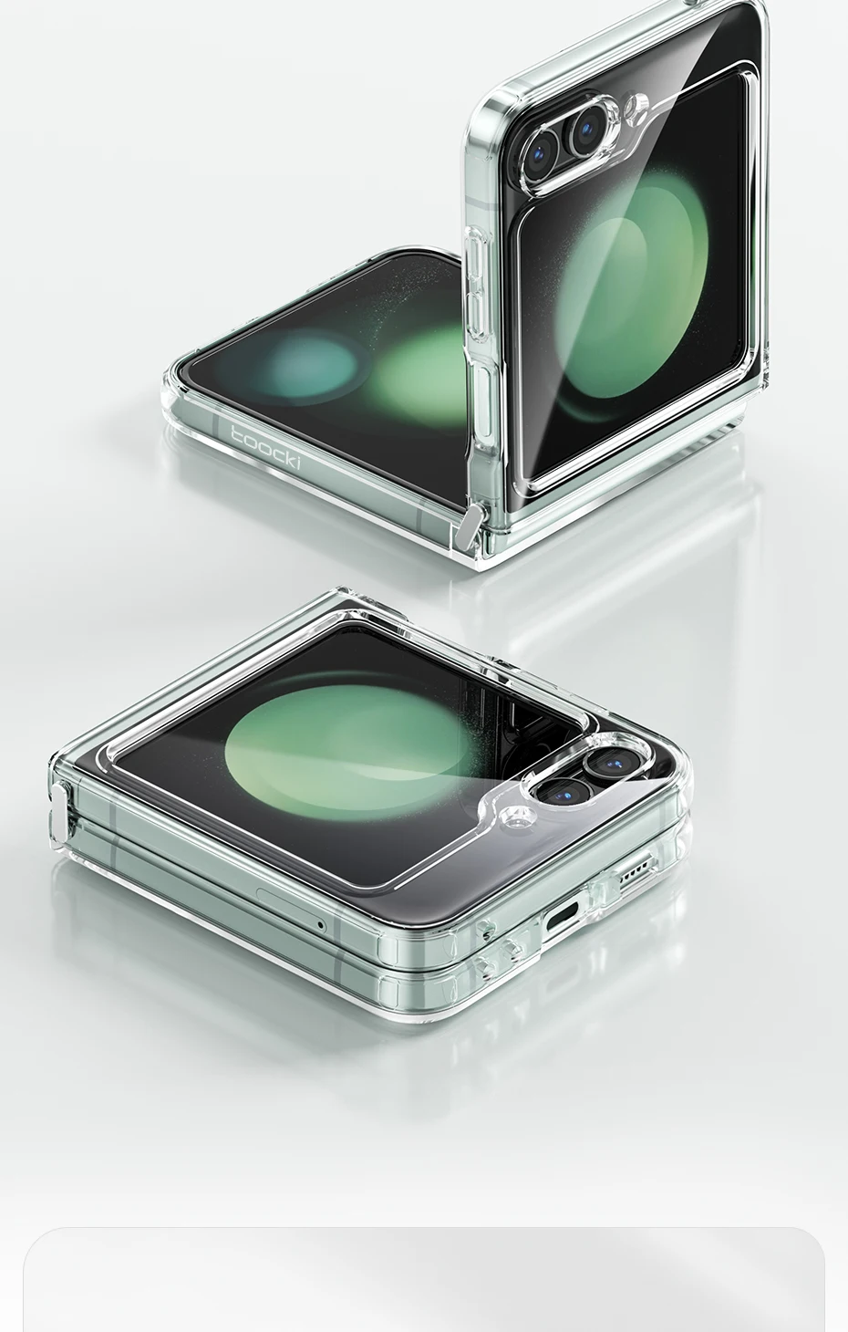 Toocki Transparent TPU Phone Case For Samsung Galaxy Z Flip 6 5 4 3 5G Phone Protector Shockproof Cover For Samsung Z Flip 6 5 4