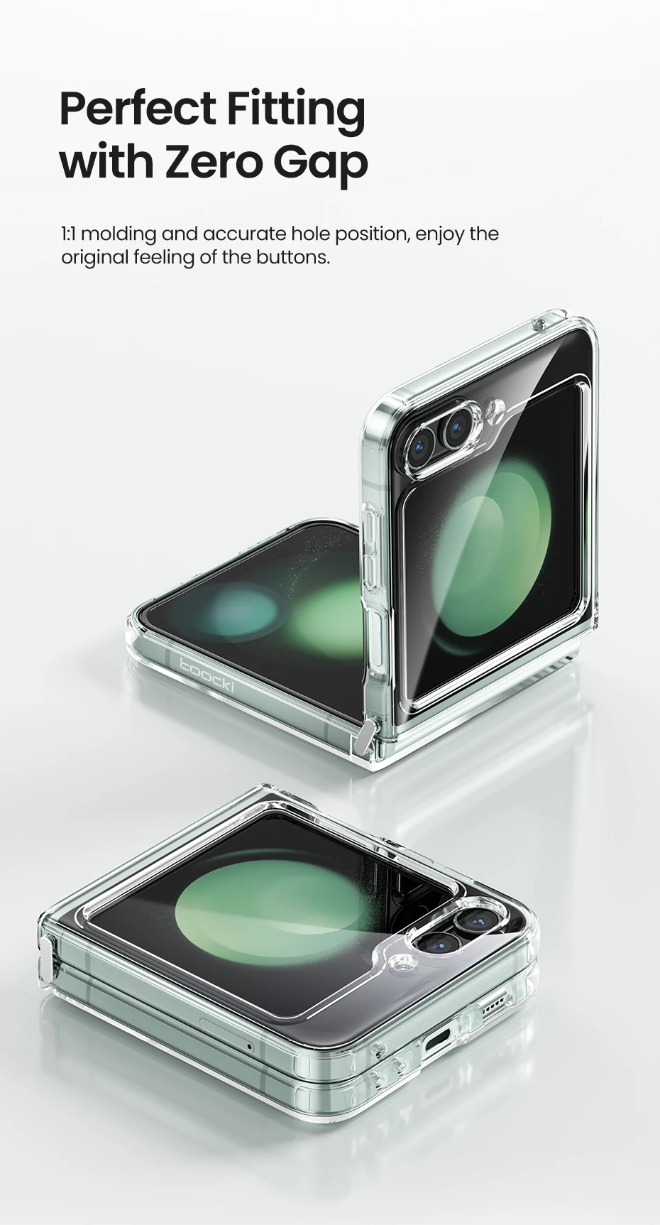 Toocki Transparent TPU Phone Case For Samsung Galaxy Z Flip 6 5 4 3 5G Phone Protector Shockproof Cover For Samsung Z Flip 6 5 4