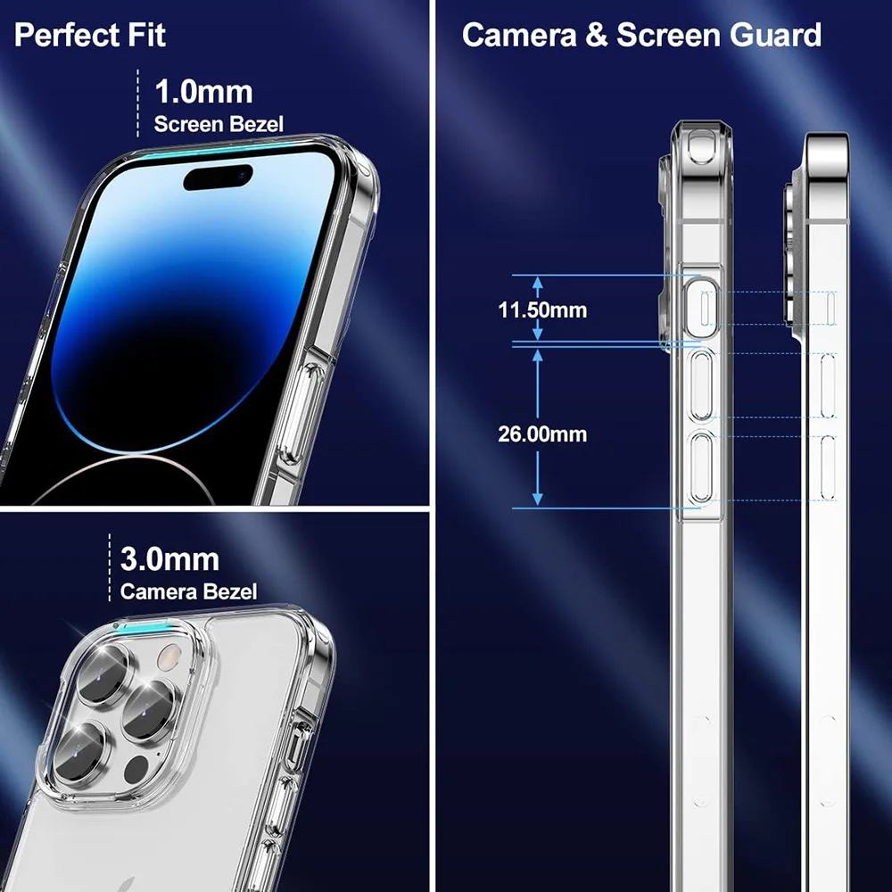 Hybrid Shockproof Back Cover Case For iPhone 16e 16 15 14 13 12 11 Pro Max Plus Mini Clear Hard Pc Silicone Soft Shell Thin Tpu