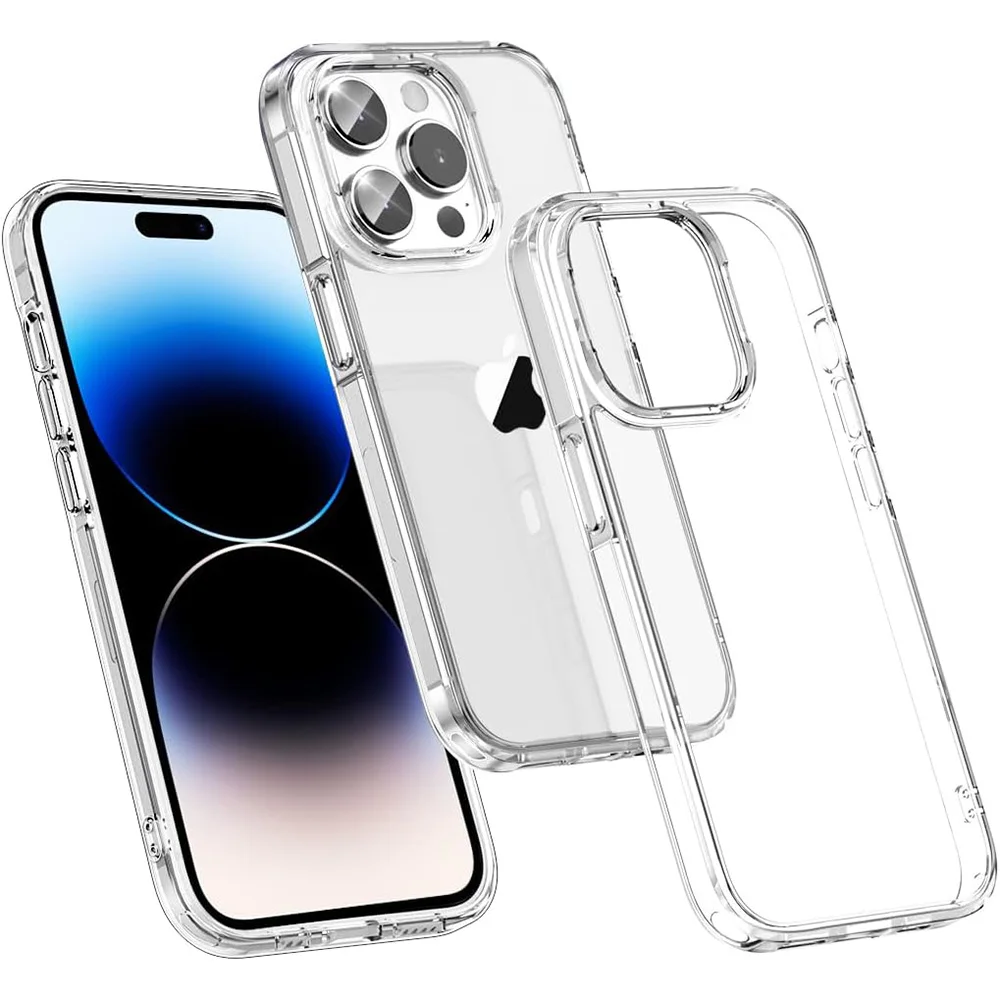Hybrid Shockproof Back Cover Case For iPhone 16e 16 15 14 13 12 11 Pro Max Plus Mini Clear Hard Pc Silicone Soft Shell Thin Tpu