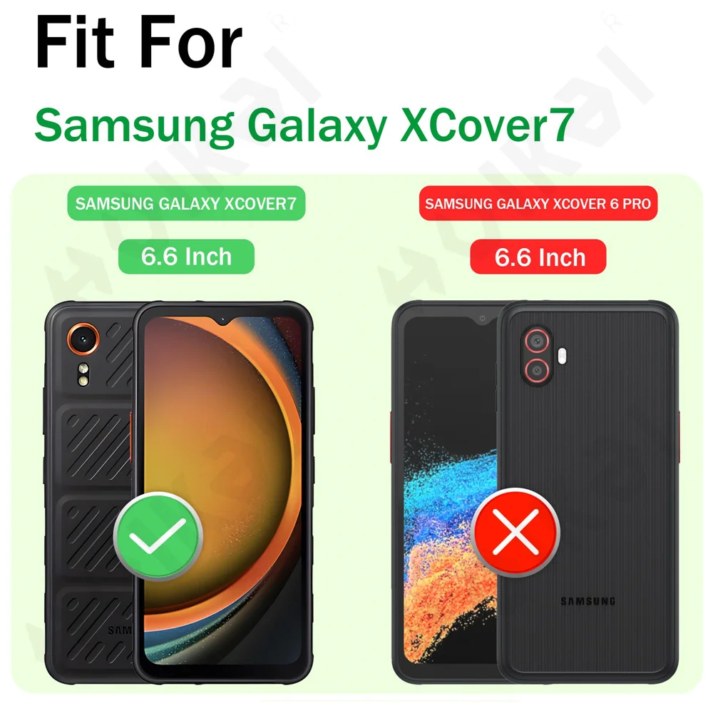 Case For Samsung XCover 7 Pro For Galaxy XCover 7 Camera Lens Cover Phone Ring Stand Armor rotate Cover