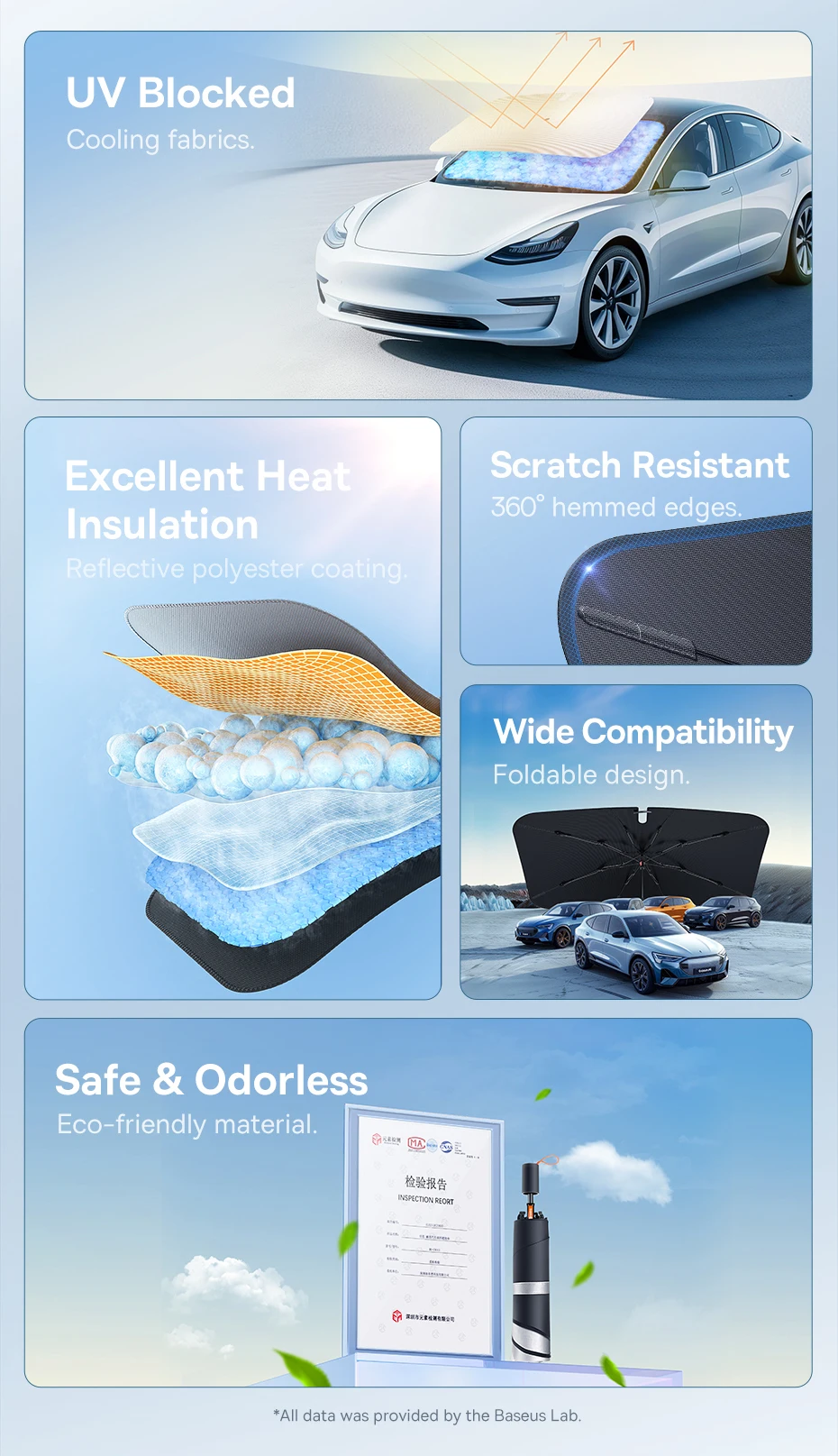Baseus Car Sun Shade Windshield Umbrella Summer UV Protection for Car Front Window Sunshades Sun Protector Accessories