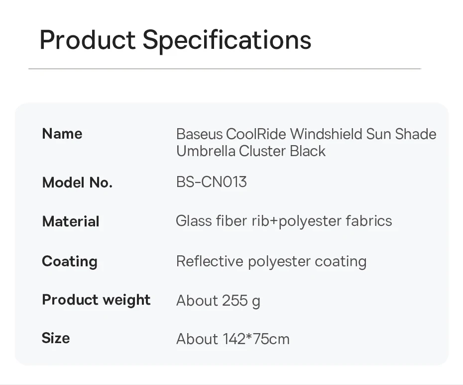 Baseus Car Sun Shade Windshield Umbrella Summer UV Protection for Car Front Window Sunshades Sun Protector Accessories
